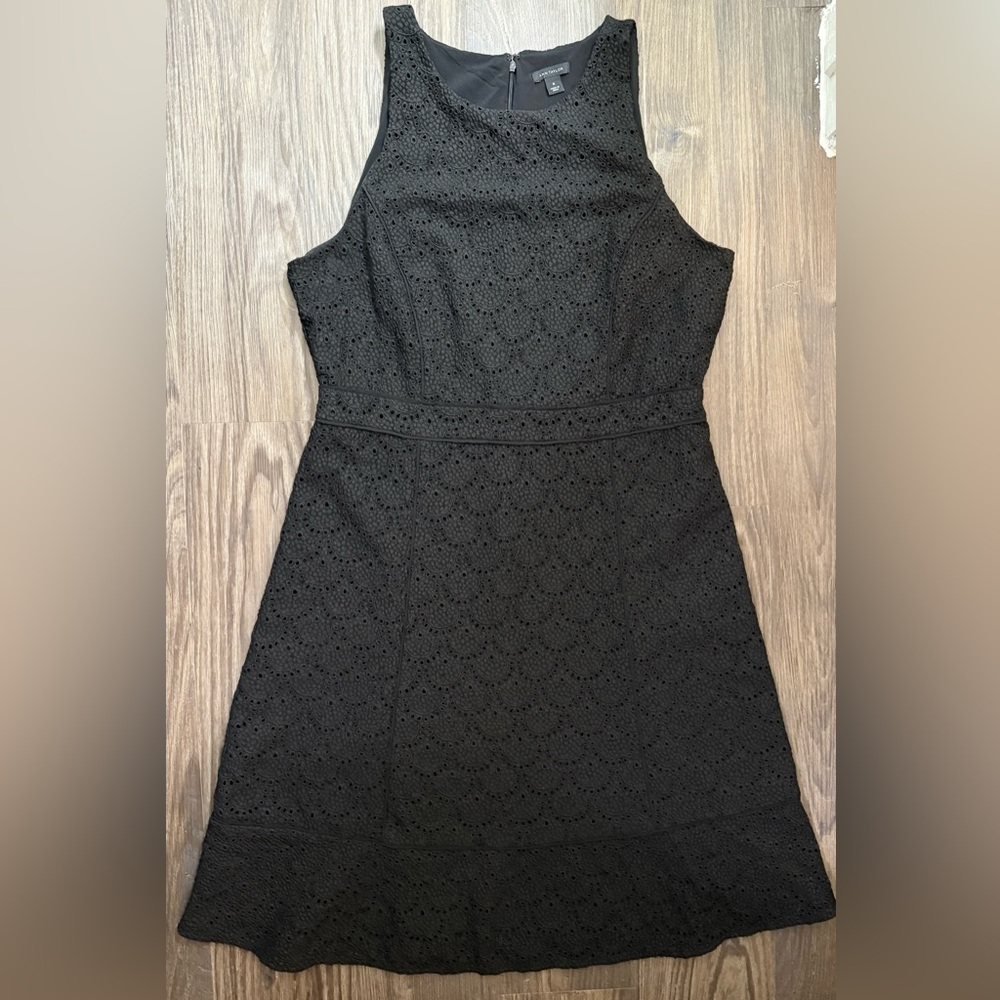 Ann Taylor - Embroidered Eyelet Dress - Black